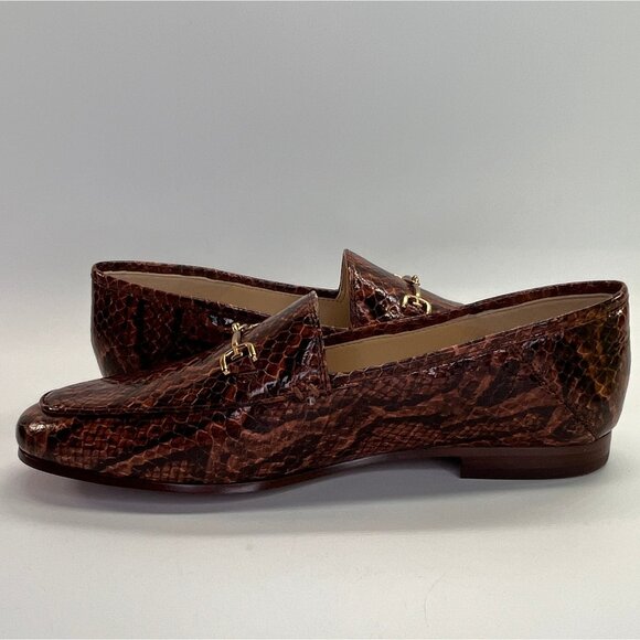 Sam Edelman Loraine Loafer Size 6 M Brown Snake Print Leather Slip-On Shoes - Picture 9 of 15
